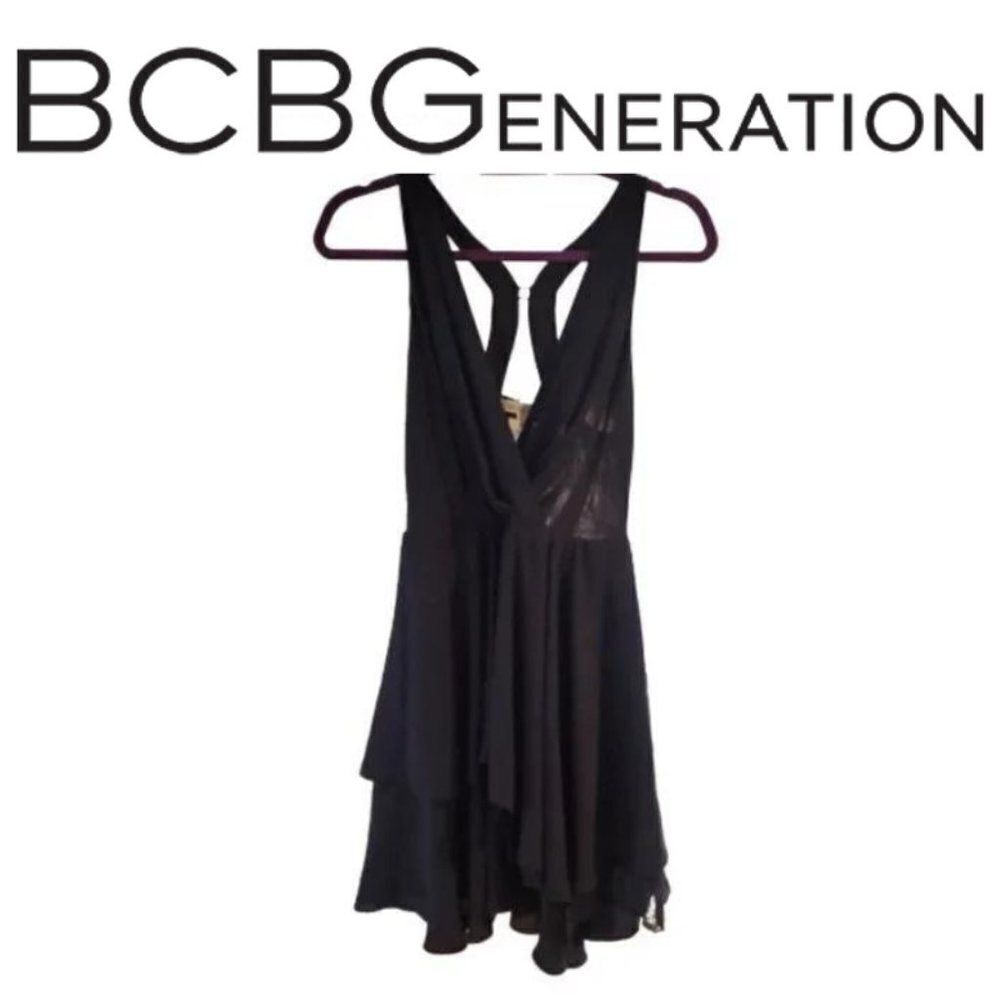 BCBG Generation Women's Sleeveless navy lace party Mini Dress Size 2